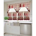 thumbnail image 4 of Christmas Gnomes Kitchen Curtains Swag Valance and Tier Curtains Set 24 Inch Length, Xmas Tree Gift Wooden Red Black Plaid Rod Pocket Drape Panels Pair Swag Curtains for Bathroom/Cafe/Window, 4 of 6