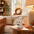 thumbnail image 5 of PoyoKee Halloween Patchwork Ghost, Vintage Ghost with Pumpkin Basket Halloween Decorations, Cute Stuff Figurines Fall Decor for Mantel Shelf Entryway, 5 of 7