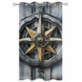 thumbnail image 2 of nqOlkjepod Outdoor Curtains for Patio Waterproof, Vintage Compass Coastal Outdoor Privacy Panels Grommet, Summer Beach Ocean Nautical Blackout Outside Curtains for Porch/Cabana 54"x108", 1 Panel, 2 of 8