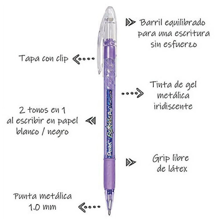 Pentel Sparkle Pop Metallic Gel Pen, (1.0mm) Bold Line, Violet