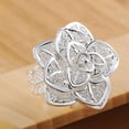thumbnail image 6 of QQTDFG 925Sterling Silver Jewelry Large Fancy Flower Women's Open Up Ring RY116-default, 6 of 7