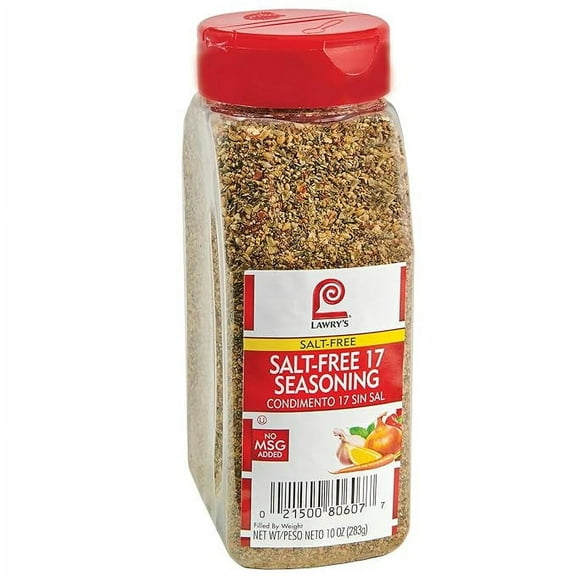 Lawry's Salt Free 17 Seasoning, 10 oz H2FSD- One 10 Ounce Container of 17 Seasoning Spice Blend Including Toasted Sesame Seeds, Turmeric, Basil and Red Bell Pepper for Seafood Poultry and Beef