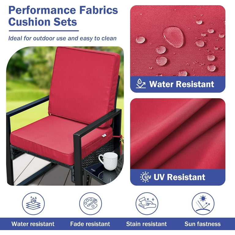 Outdoor Seat Cushion Set 22 x 22 x Inch, Outdoor Cushions for