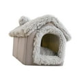 thumbnail image 4 of Casa para perros, carpa cerrada para interiores, suministros para mascotas, espacio versátil y cómodo para perros pequeños, desmontable, lavable, con Gris M, 4 of 8