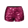 thumbnail image 5 of LWavelet Women's Low Rise Sequin Mini Shorts for Club & Costume Wear Hot Pink 2XL, 5 of 7