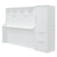 thumbnail image 5 of Newest Queen Size Murphy Bed Wall Bed with Closet and Drawers,White, 5 of 10