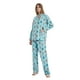thumbnail image 1 of GLOBAL Conjunto de Pijama de Franela para Mujer, Pijama 100% Algodón para Mujer, Ropa de Estar por Casa, Manga Larga, Botón, Cordón en la Cintura, Ropa de Dormir Cálida, Conejo Verde XS, 1 of 6
