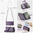 thumbnail image 4 of for Samsung Galaxy A16 5G/4G Rugged Case, Classic PU Leather Shoulder Strap Wrist Strap Zipper Pocket RFID Blocking Wireless Charging Kickstand Case Cover for Samsung Galaxy A16 5G/4G, Purple, 4 of 10