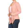 thumbnail image 2 of MOA COLLECTION Women's Plus Size Solid Casual Long Sleeve Drape Front Open Jacket Cardigan, 2 of 4