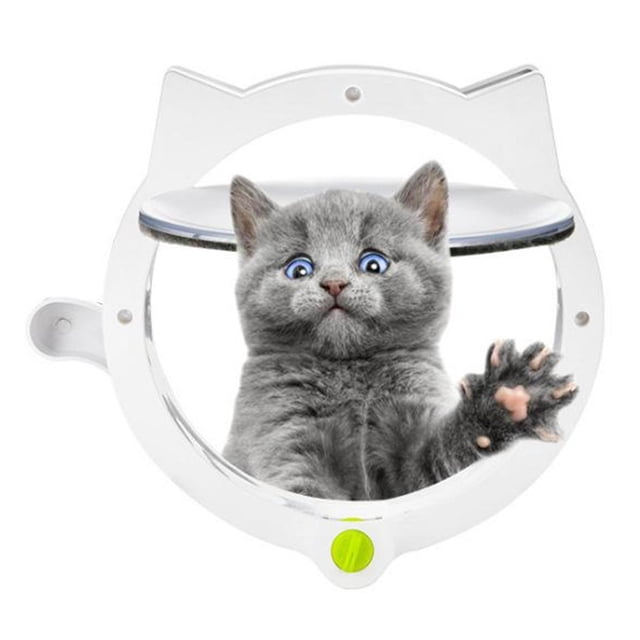 Puerta de gato Colco con aleteo de gato de bloqueo de 4 vías para puertas interiores y exteriores