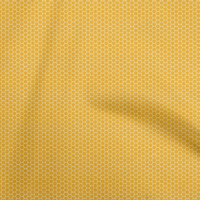 oneOone Velvet Yellow Fabric Geometric Hexagon Craft Projects Decor Fabric Printed By The Yard 58 Inch Wide
