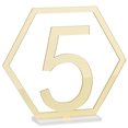 thumbnail image 5 of Famyfamy Table Numbers Wedding Supplies Hexagon Shape With Holder Base Mirror Gift Cards Acrylic Geometric Centerpiece 1-15, 5 of 24