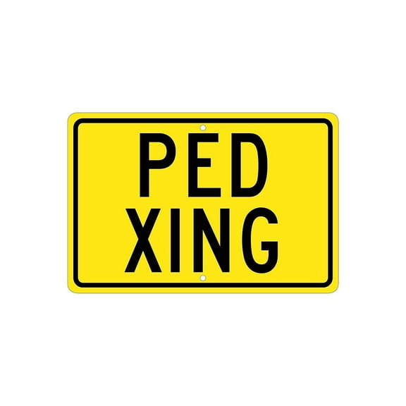 National Marker Reflective "Ped Xing" Pedestrian Sign 12" x 18" Aluminum (TM173K)