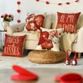 thumbnail image 2 of Be My Valentine Hugs and Kisses Gnomes Throw Pillow Covers, 18 x 18 Inch Red Wedding Cushion Case Decoration for Sofa Couch Set of 4, 2 of 6