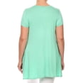 thumbnail image 4 of Women's Casual Solid Color Short Sleeve Tunic Top With Pockets, 4 of 5