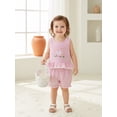 thumbnail image 4 of BemeyourBBs 2Pcs Toddler Baby Girls Summer Clothes Infant Baby Girl Goose Outfits Sleeveless Crew Neck Goose Embroidery Vest Tank Tops and Elastic Waist Bloomer Shorts Set, 4 of 9