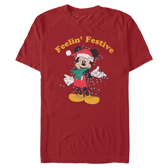 Mens Mickey & Friends Feeling Festive Outfit T Shirt