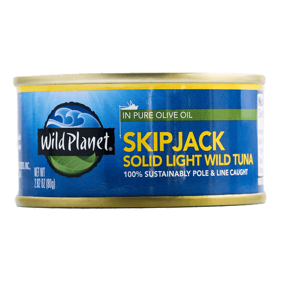 (Pack of 12), Wild Planet Skipjack Solid Light Wild Tuna in Pure Olive Oil, 2.82 oz