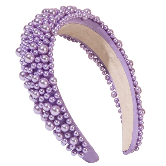 WINDLAND Beautiful Headband Elegant Wide Hair Band with Pearls for Parties and Functions