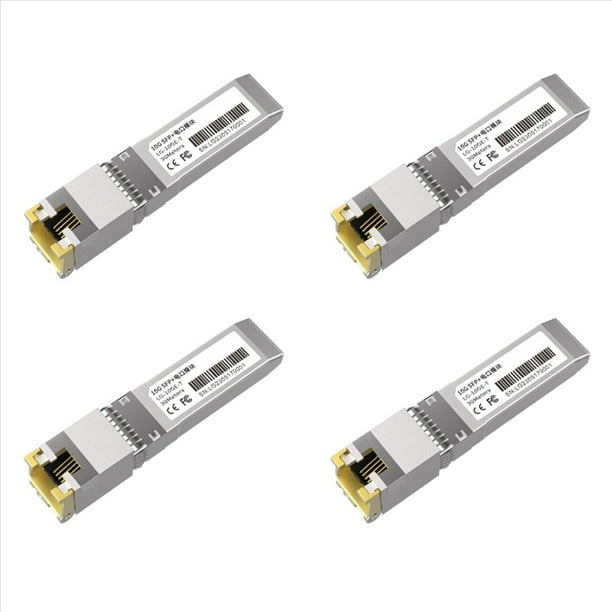4X MóDulo 10G SFP+ MóDulos SFP de Cobre 10GbE Puerto ÓPtico Convertido A Puerto Ethernet RJ45 MóDulo Transceptor Gigabit 1000M