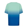 thumbnail image 4 of ZQGJB Ombre Tops for Women Trendy Summer Short Sleeve V Neck Tie Dye Graphic Tunic T-Shirts Loose Oversied Dressy Casual Pullover Blouse Blue L, 4 of 7