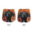 thumbnail image 3 of Balery Sunflower Black Dog Pattern Women's Running Shorts with Liner 2 Pockets Elastic Workout Athletic Gym Yoga Shorts-XX-Large, 3 of 7