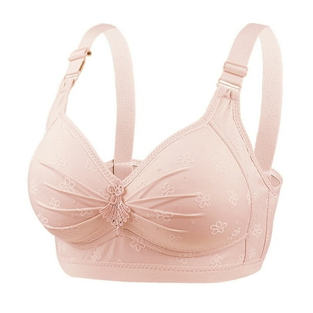 YHGFVOKJ Bras for Women Casual Fashion Non Padded Cups Wireless Underwear with Seamless Smooth Soft Wirefree T Shirt Bra Boomba Bra Inserts Pink 46