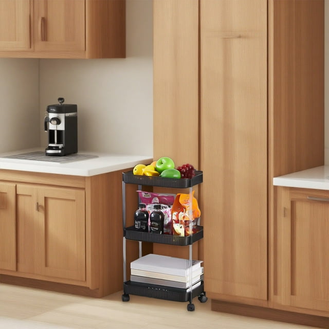 QIPOPIQ Chariot Roulant avec Roues, Chariot Utilitaire avec Poignée, Organisateur de Rangement Mobile en Acrylique Transparent pour Cuisine, Salle de Bain, Chambre de Bébé