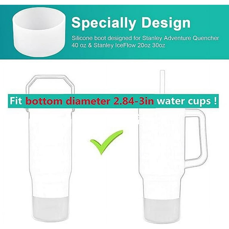 2 Pcs Tumbler Bottom Protector Boot for Stanley Quencher Adventure 40oz & Stanley IceFlow 20oz 30oz, Reduces Noise Protective Silicone Water Bottle