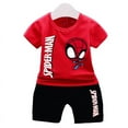 thumbnail image 3 of Conjunto de ropa de superhéroe para bebés y niños, camiseta para niños y pantalones cortos, trajes para niños pequeños, disfraces de cosplay de Iron Spiderman, ropa para niños, 3 of 5