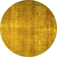 thumbnail image 1 of Ahgly Company Machine Washable Indoor Round Persian Yellow Traditional Area Rugs, 5' Round, 1 of 4