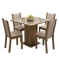 thumbnail image 1 of Juego de Comedor Tifani Madesa Mesa con Tablero de Vidrio 4 Sillas Marrón/Crema/Beige, 1 of 9