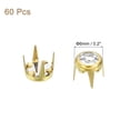 thumbnail image 2 of Uxcell 60Pcs Rhinestone Studs, 6mm Round Rivets Claw Beads Nailhead, Gold/White, 2 of 6