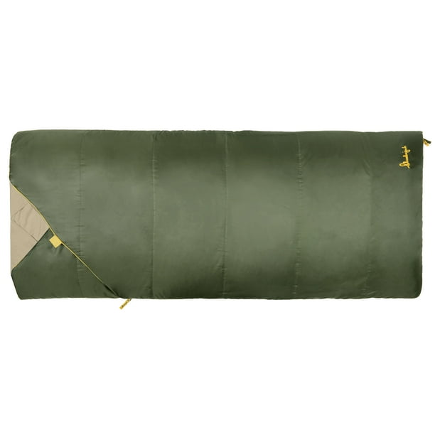 Slumberjack 35F Fall River MultiLayer Sleeping Bag, Green/Beige/Yellow