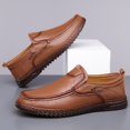 thumbnail image 3 of Mens Handmade Leather Slip On Loafers Casual Lightweight Soft Non Slip Walking Shoes for Driving Daily Work Office, 3 of 7