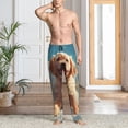 thumbnail image 2 of Gukieu Cute Angel Winged Dog Print Men's Home Trousers, Elastic Drawstring Home Pajamas Clothing Suitable for Adult Men-Small, 2 of 6