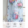 thumbnail image 6 of Pink Blue Flowers Sheer Curtains 84 Inch Length 2 Panels Set for Living Room/Bedroom, Spring Floral Pastoral Birds Leaves Kitchen Curtains Grommet Semi-Sheer Curtains Window Treatments 42"x84"x2, 6 of 7