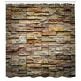 thumbnail image 3 of Ambesonne Marble Print Shower Curtain, Urban Brick Slate Wall, 69"Wx70"L, Multicolor, 3 of 3