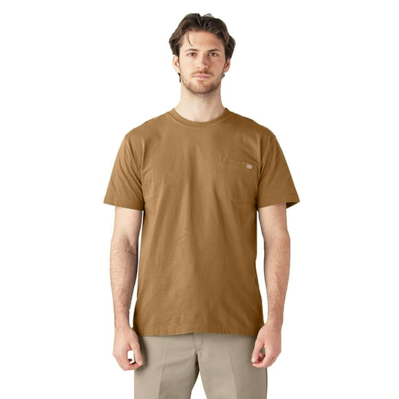 Camiseta Dickies para Hombre, Manga Corta, Cuello Redondo, Tela Pesada, Color Marrón