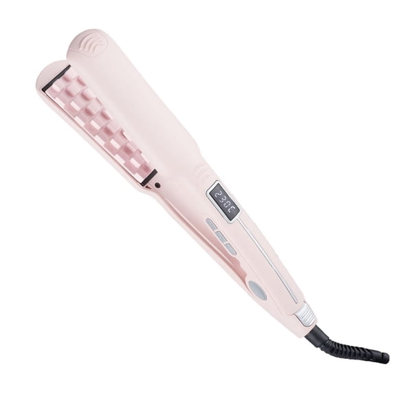 Hair Volumizing Iron for Root Lifting, Professional Ceramic Crimper for Instant Volume and Texture, Anti-Scald Flat Iron for Fine and Thin Hair, PINK