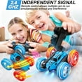 thumbnail image 6 of HNH Remote Control Car, RC Cars Toys for Kids Ages 4-12, Stunt Car with LED Lights & 360° Flips, 2.4GHz, 2 Batteries, Blue, 6 of 9