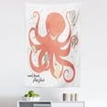 thumbnail image 1 of Nautical Tapestry, Octopus Holding Sap Shampoo Toothbrush and Toothpaste with Tentacles, Fabric Wall Hanging Decor for Bedroom Living Room Dorm, 5 Sizes, Coral Beige Green, by Ambesonne, 1 of 1