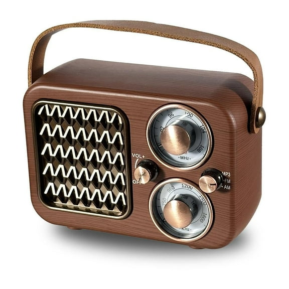 Portable Retro Radios AM FM,Mini Radio Bluetooth Speaker with Clear Sound, Rechargeable Battery Powered, Supports USB Flash Drive/TF Card Music Play, Gifts for Seniors Elderly Vintage Small Radio