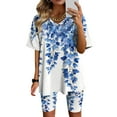thumbnail image 1 of Blouses pour Femmes, Ensembles de Blouses Décontractées à Manches Courtes Imprimées et Col en V pour Femmes, 1 of 4