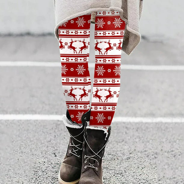 Long Pants For Women Christmas Women Warm Winter Elastic Waist