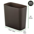 thumbnail image 4 of mDesign Plastic 1.8 Gallon Bathroom Trashcan Wastebasket Garbage Bin - Bronze, 4 of 4
