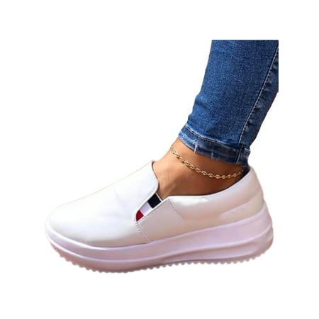 

Wodstyle Womens Platform Slip On Running Trainer Sneakers Gym Casual Shoes Jogger Footwear
