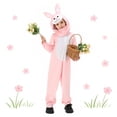 thumbnail image 2 of Ruyang Boys Girls Bunny Animal Easter Outfit Long Sleeve Romper With Rabbit Hat Cap Teens Kids Cute Plush Performance Jumpsuit Set, 2 of 3