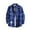 Blue, variant on Men's Lightweight Plaid Shirt Thin Summer Sun Protection Jacket Long Sleeve Button Up Flannel Oversized Streetwear Hip Hop Urban Style Checkered Blouse Tops