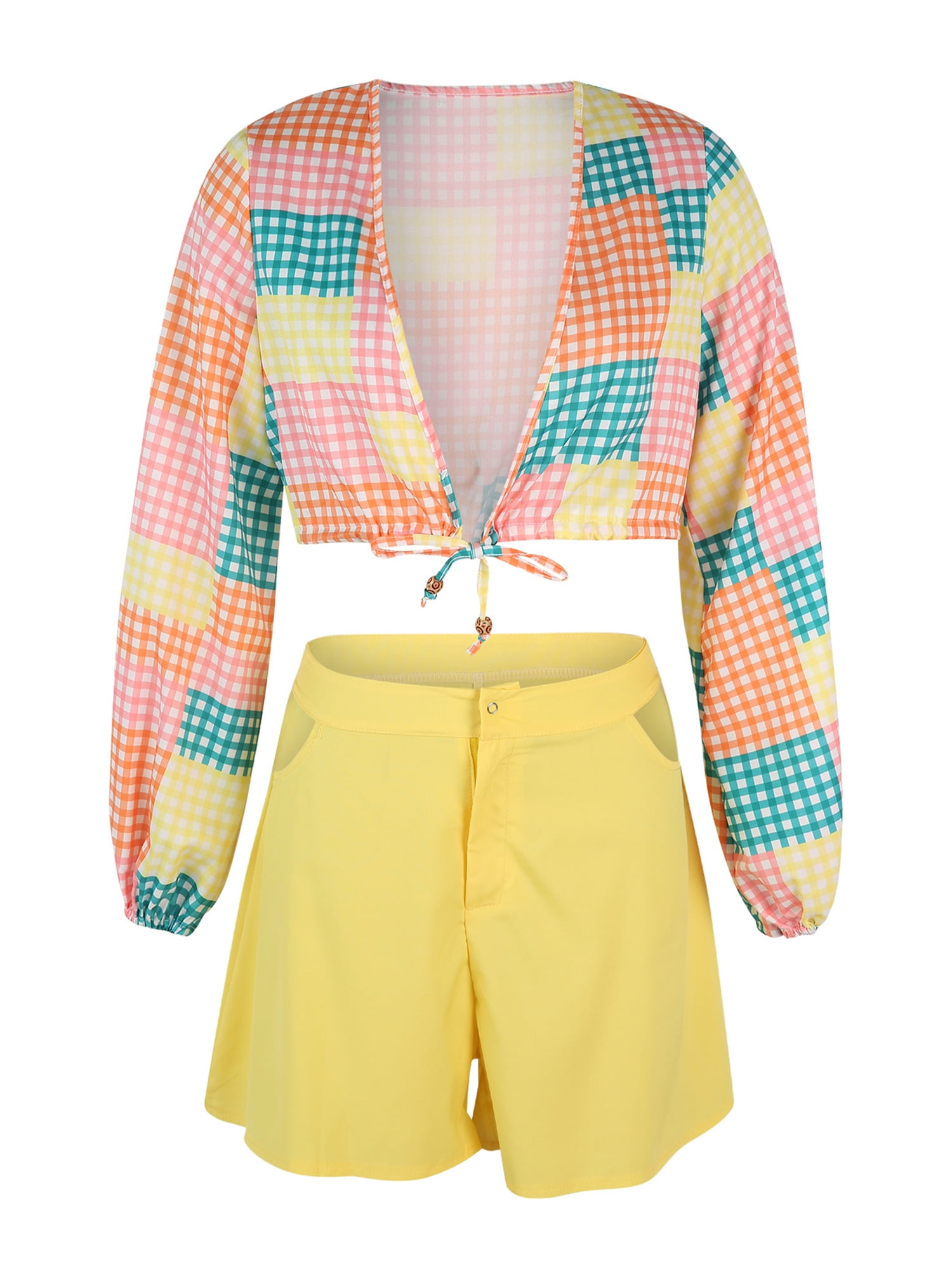Piece Shorts Sets 90s Vintage Printing 